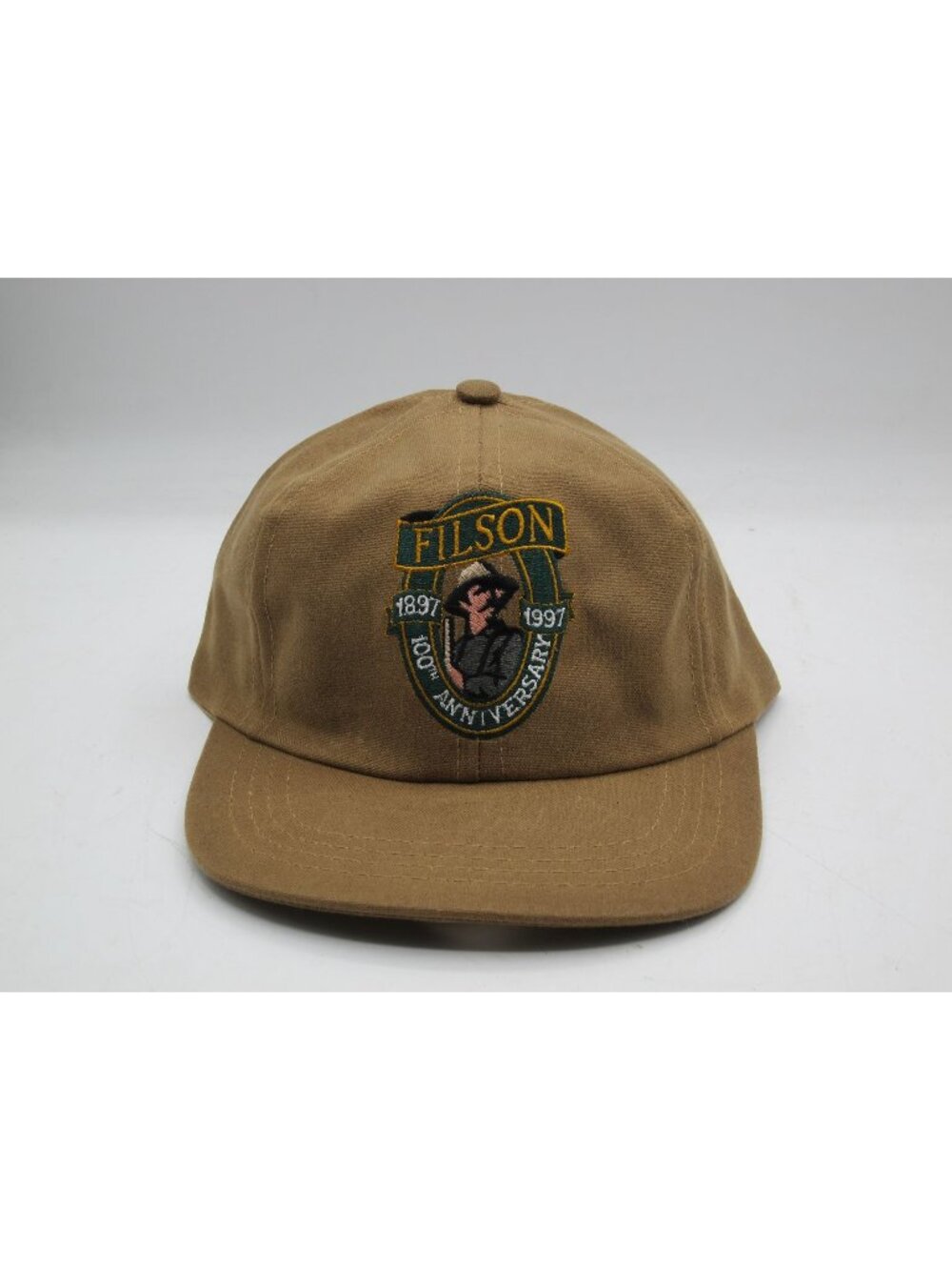 Filson 100th Anniversary Tan Adjustable Cap Embroidered Logo 1897-1997 Made In U